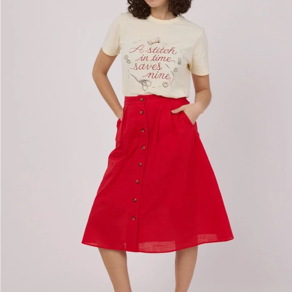 Haley Button-Down Midi Skirt